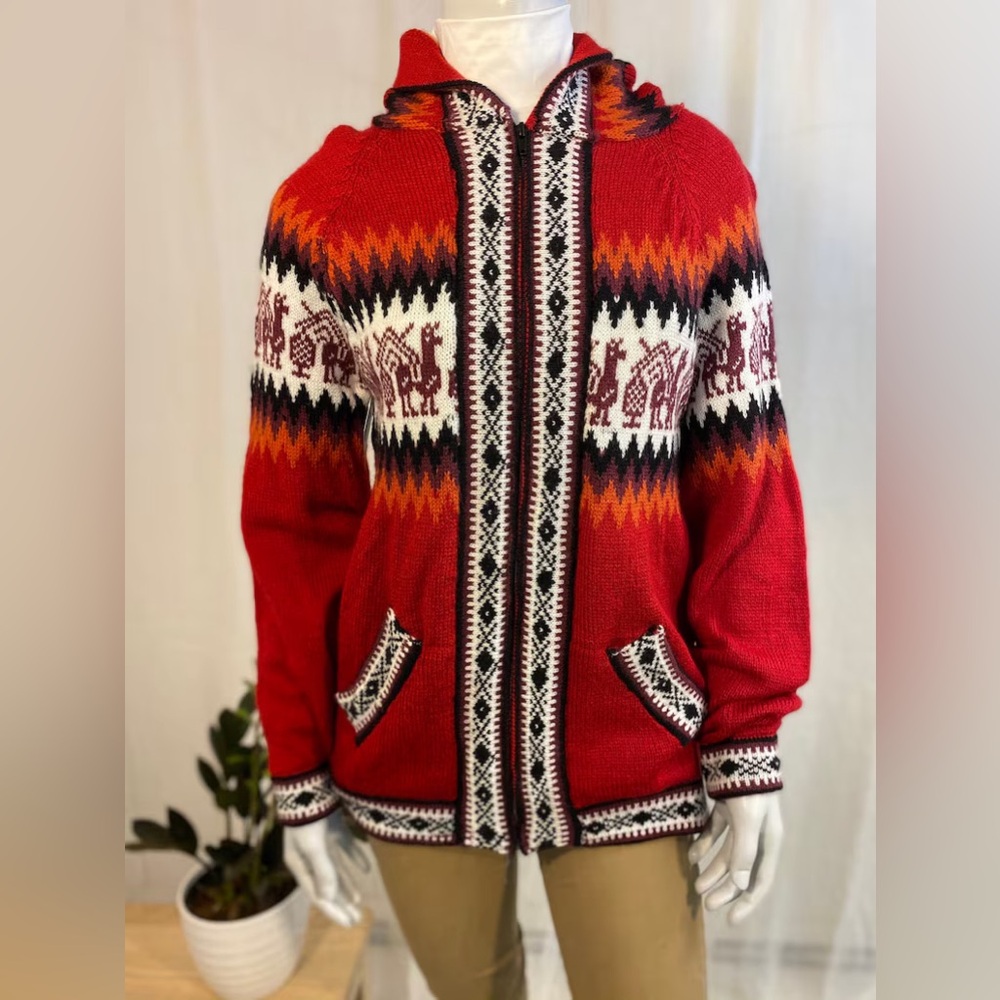 Andean GorpCore Ultra Soft & Warm Alpaca Wool Full Zip Cardigan Sweater Unisex